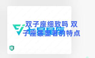 双子座细致吗 双子座最显著的特点